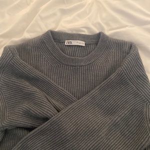 Zara crew neck grey sweater, size large. Like-new and bought a few months ago